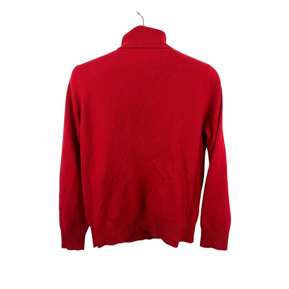 Neiman Marcus Red Turtleneck Sweater - Cashmere Collection Womens MEDIUM - Picture 2 of 10